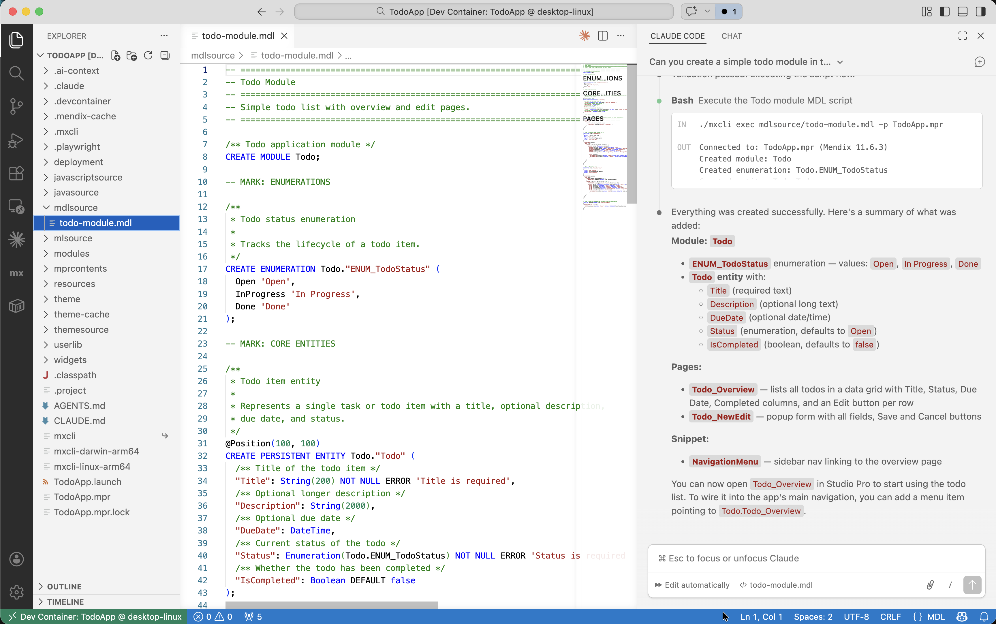 mxcli vscode claude code