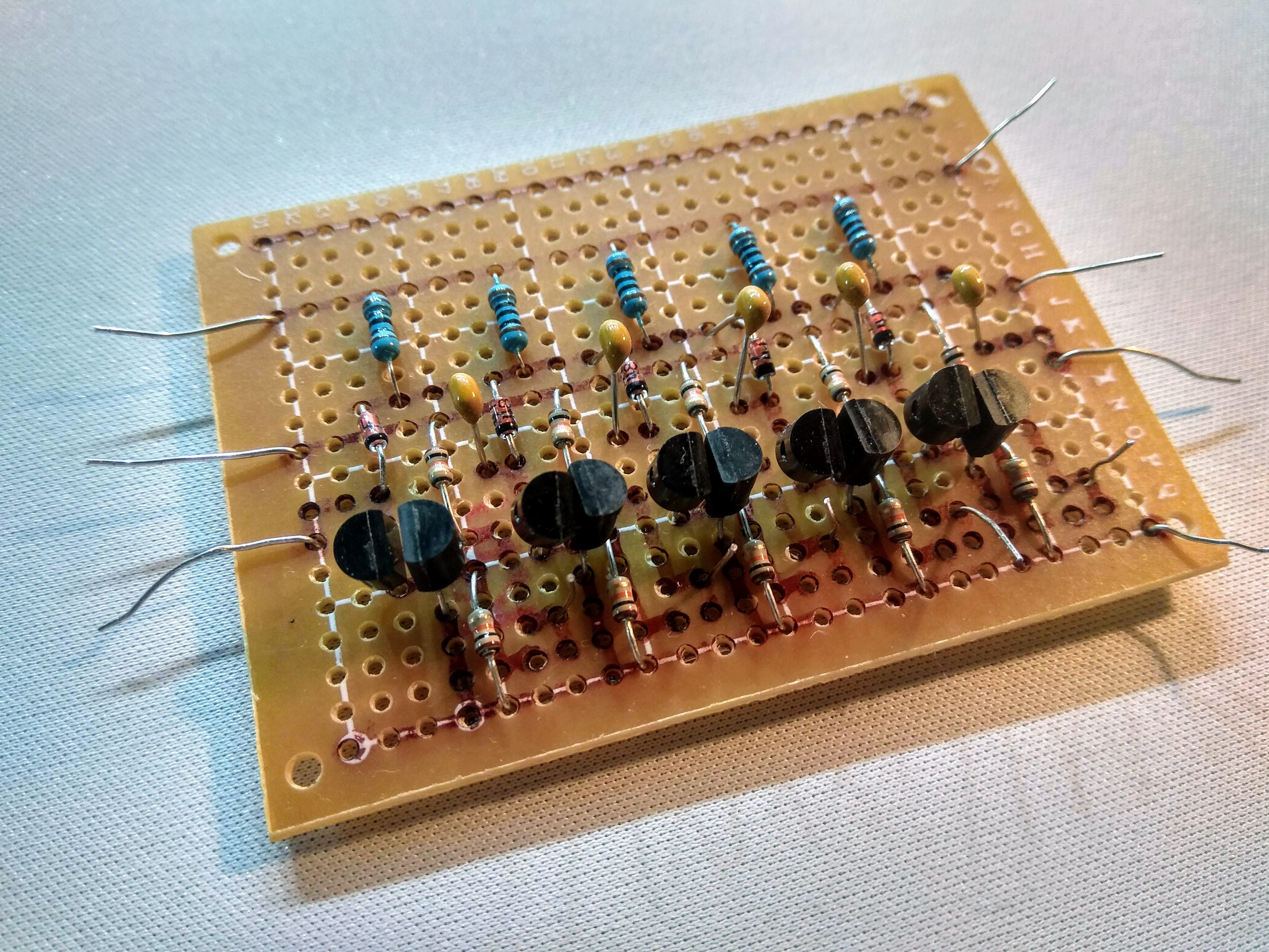 The 5 stage ring counter PCB