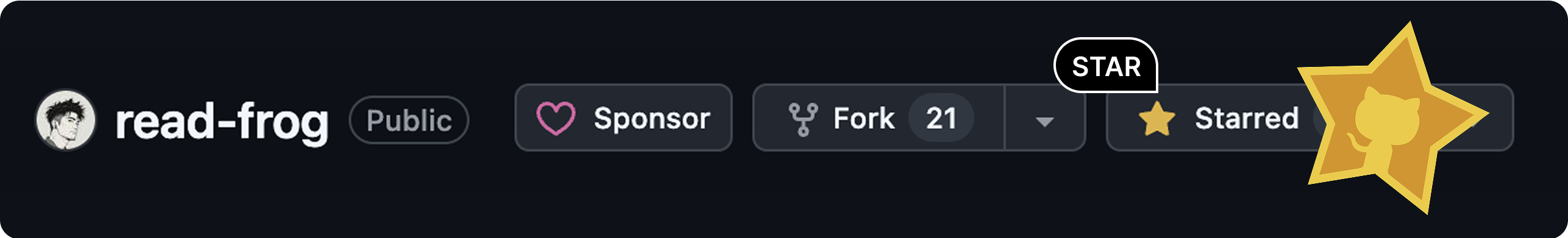 Star Read Frog on GitHub