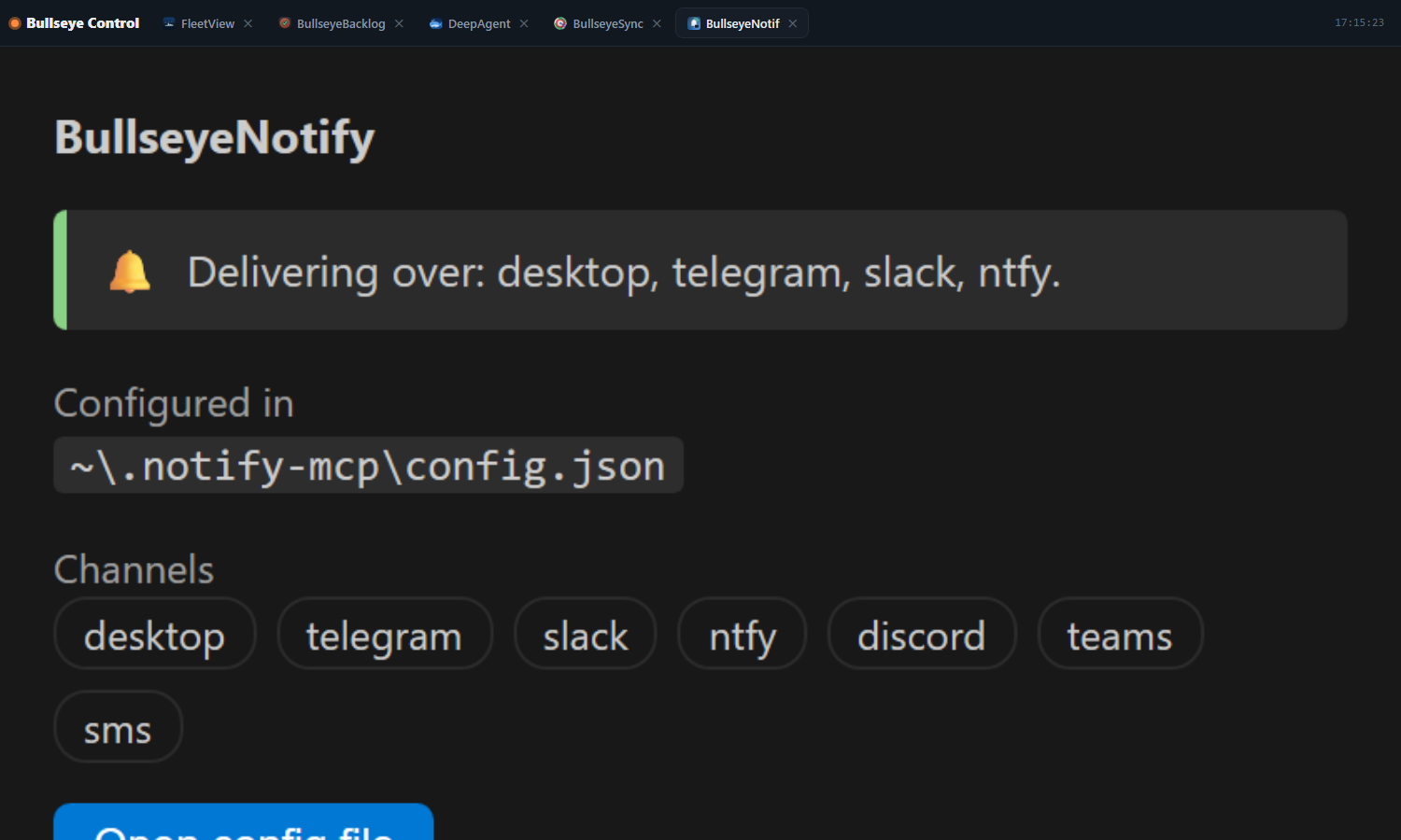 The same tab on BullseyeNotif