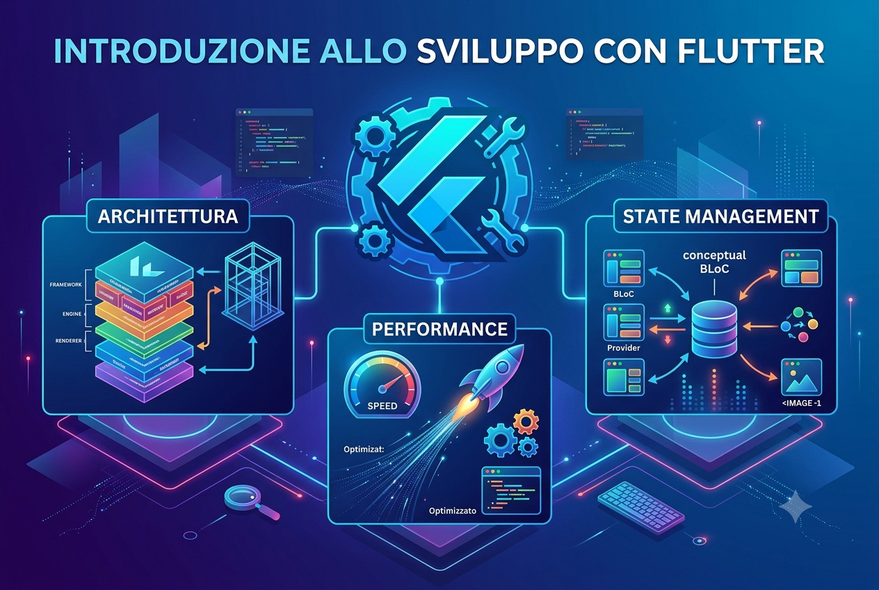 Alt Introduzione allo sviluppo con Flutter: Architettura, State Management, Performance