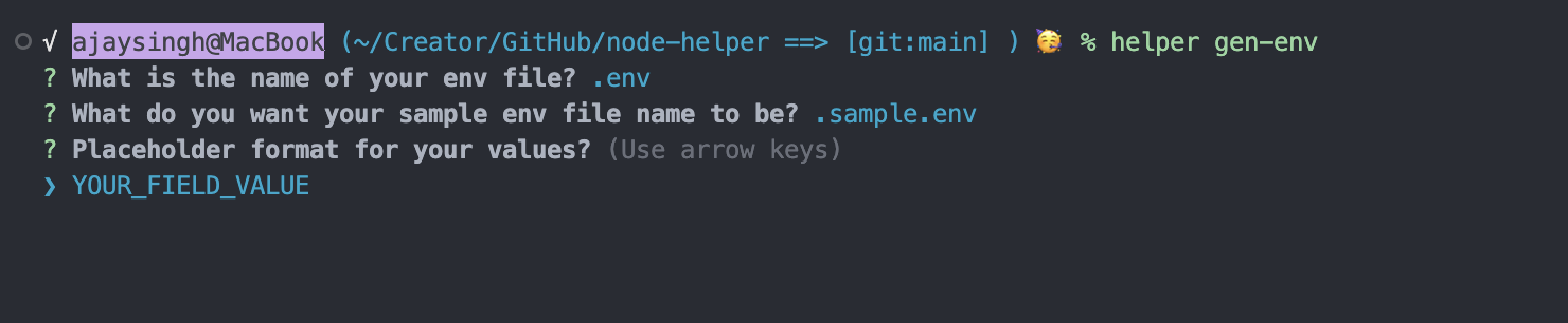 gen-env preview sample env generator