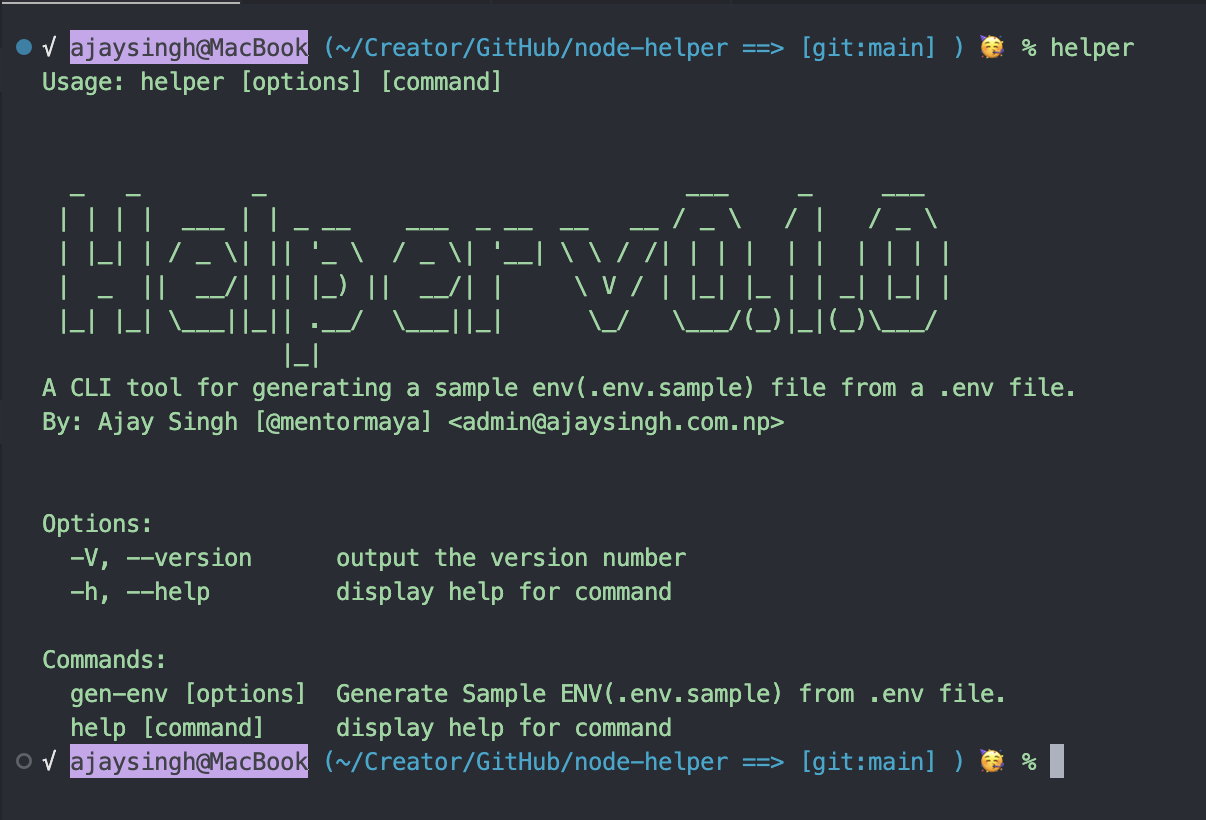 helper command preview basic usage of helper