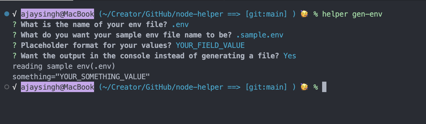 sample env generator