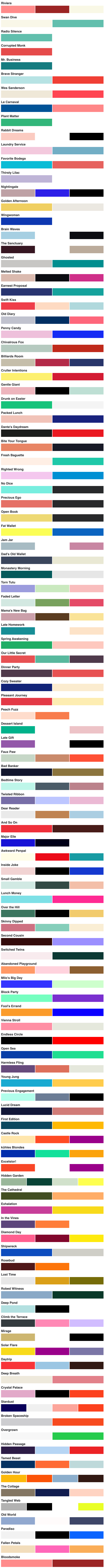 color palettes preview