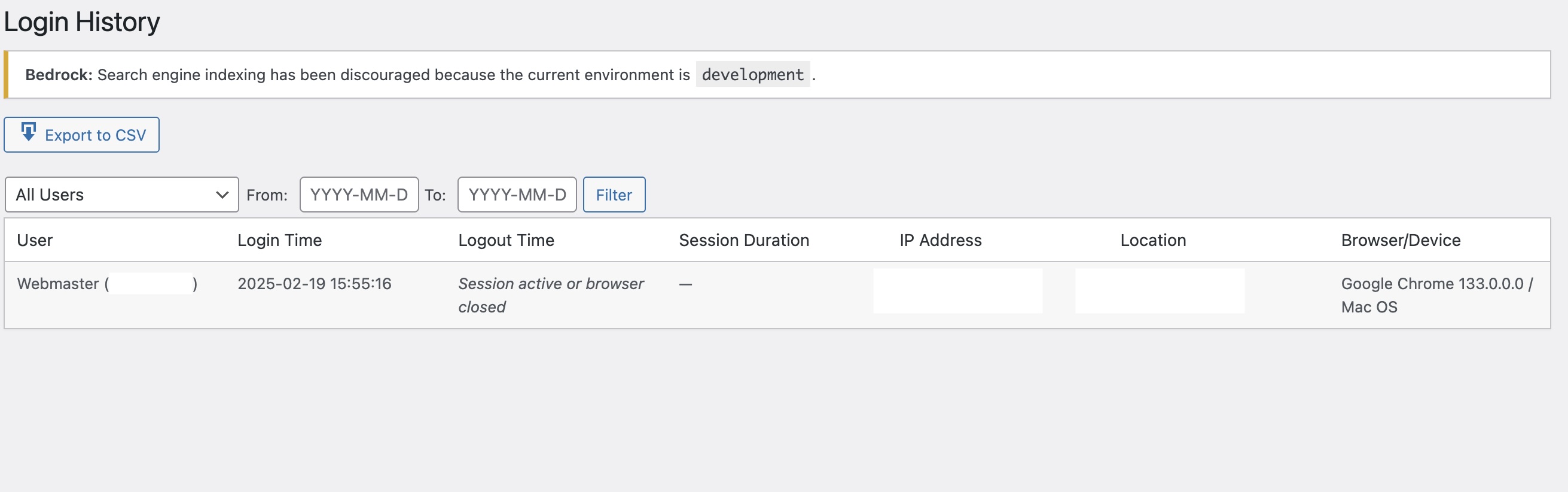Login History Dashboard