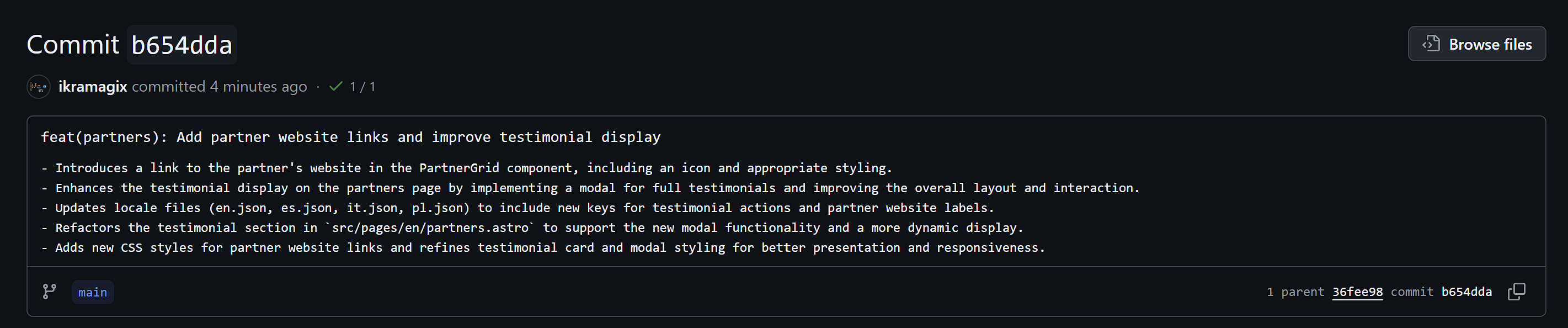 gitmeup run output example