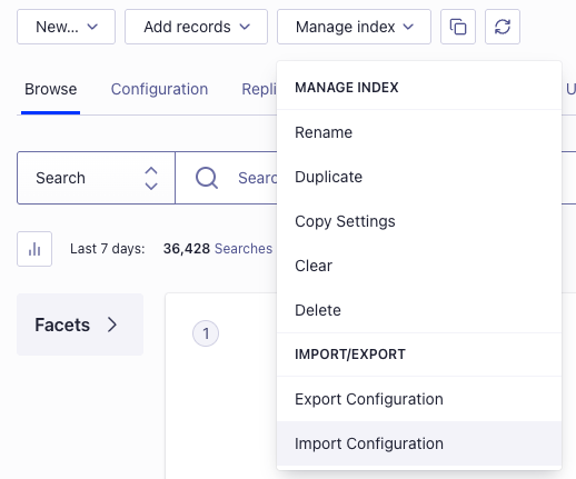 Algolia import