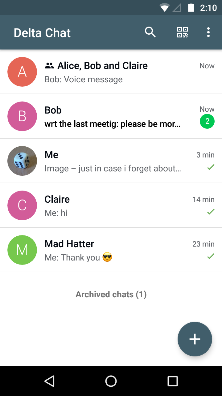 Screenshot Chat List