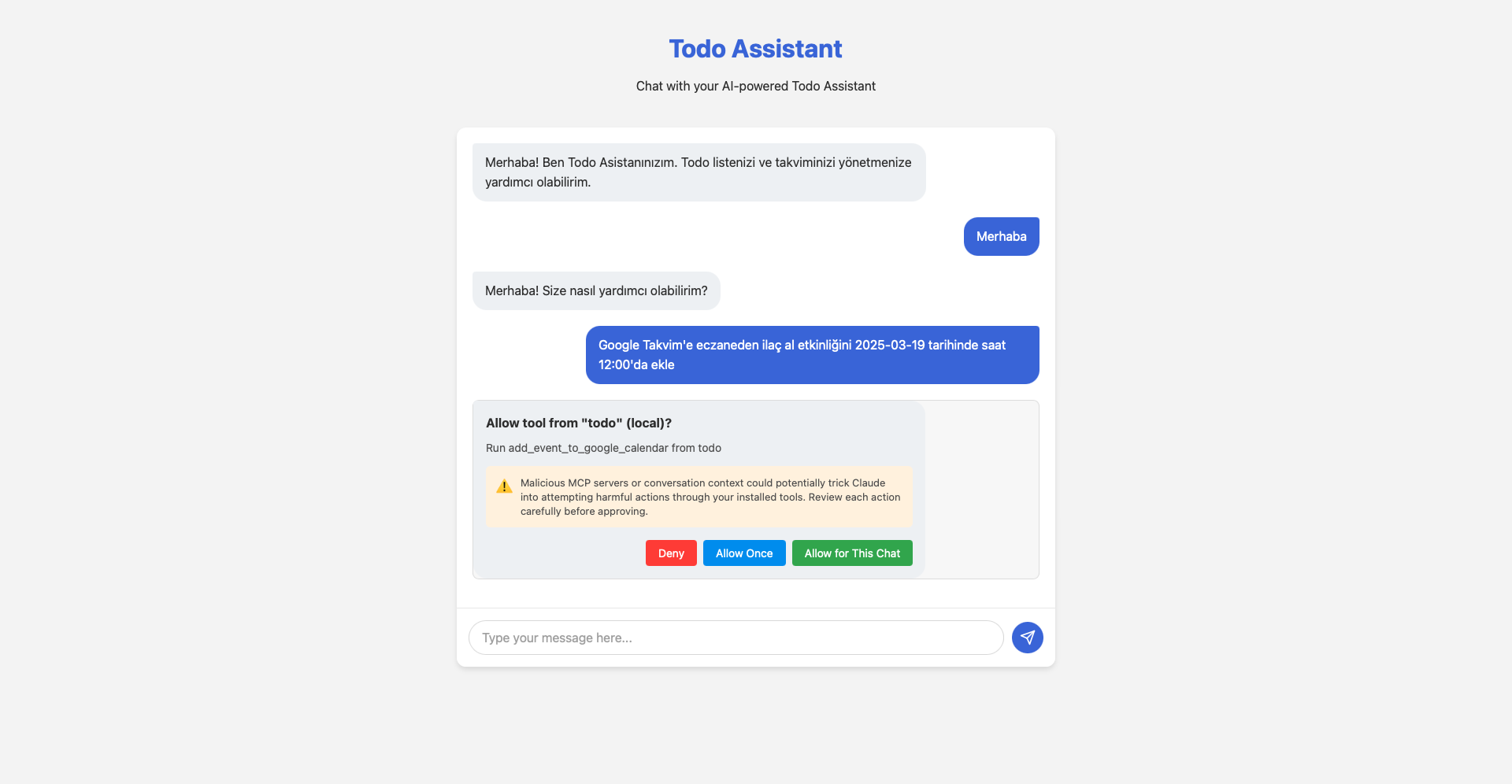 Todo Assistant Main Screen