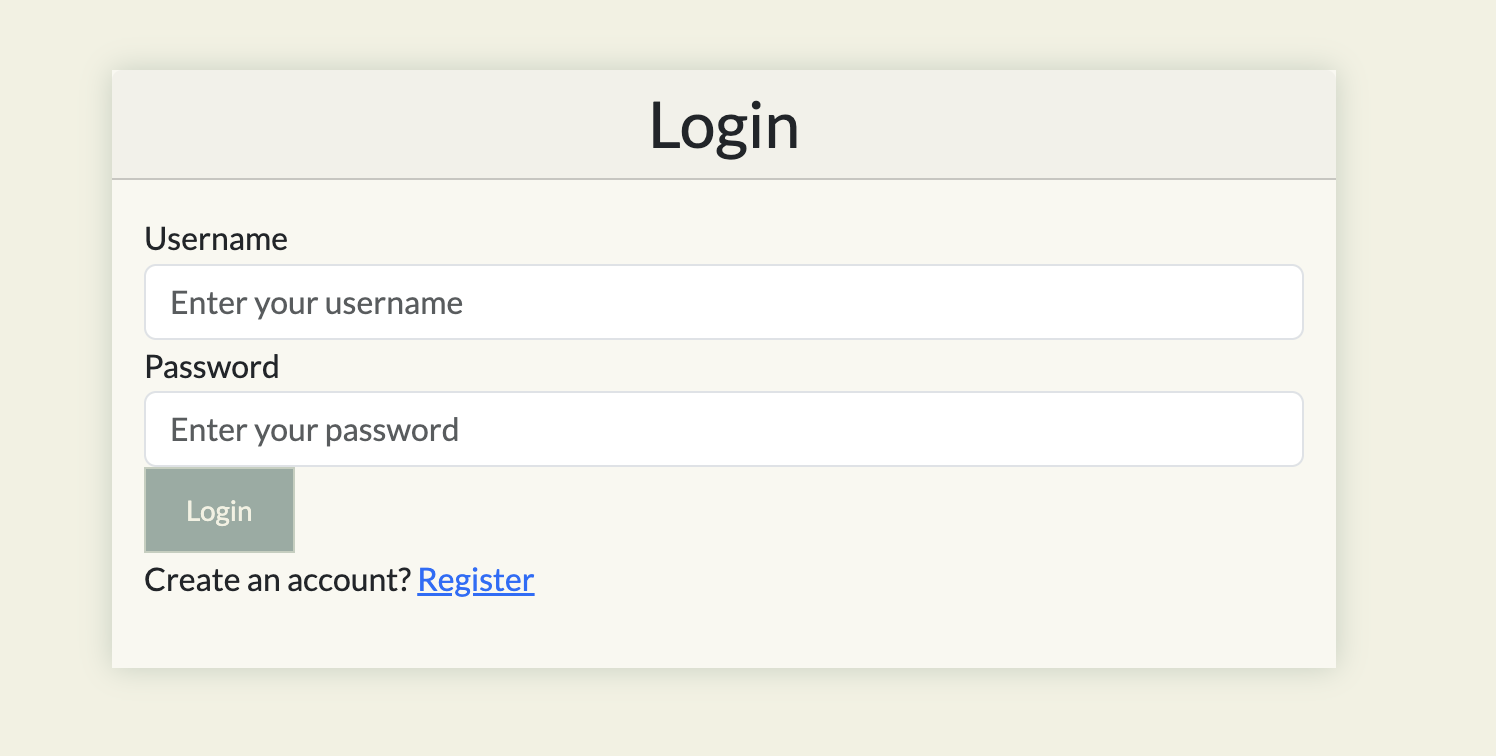 login page