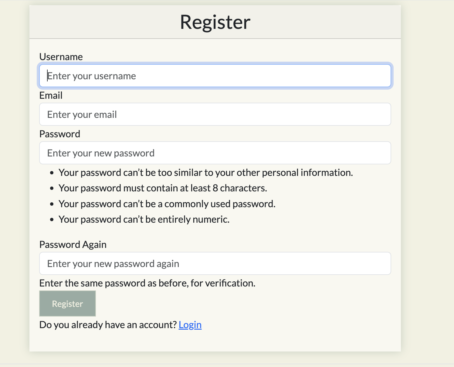 register page