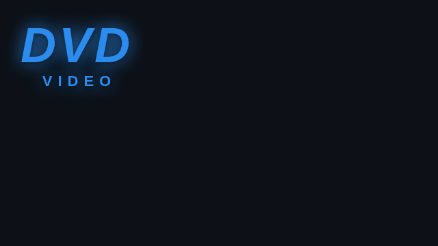 dsh-plugin-dvd-bounce demo — the DVD wordmark drifts and bounces off the edges, changing colour on each hit