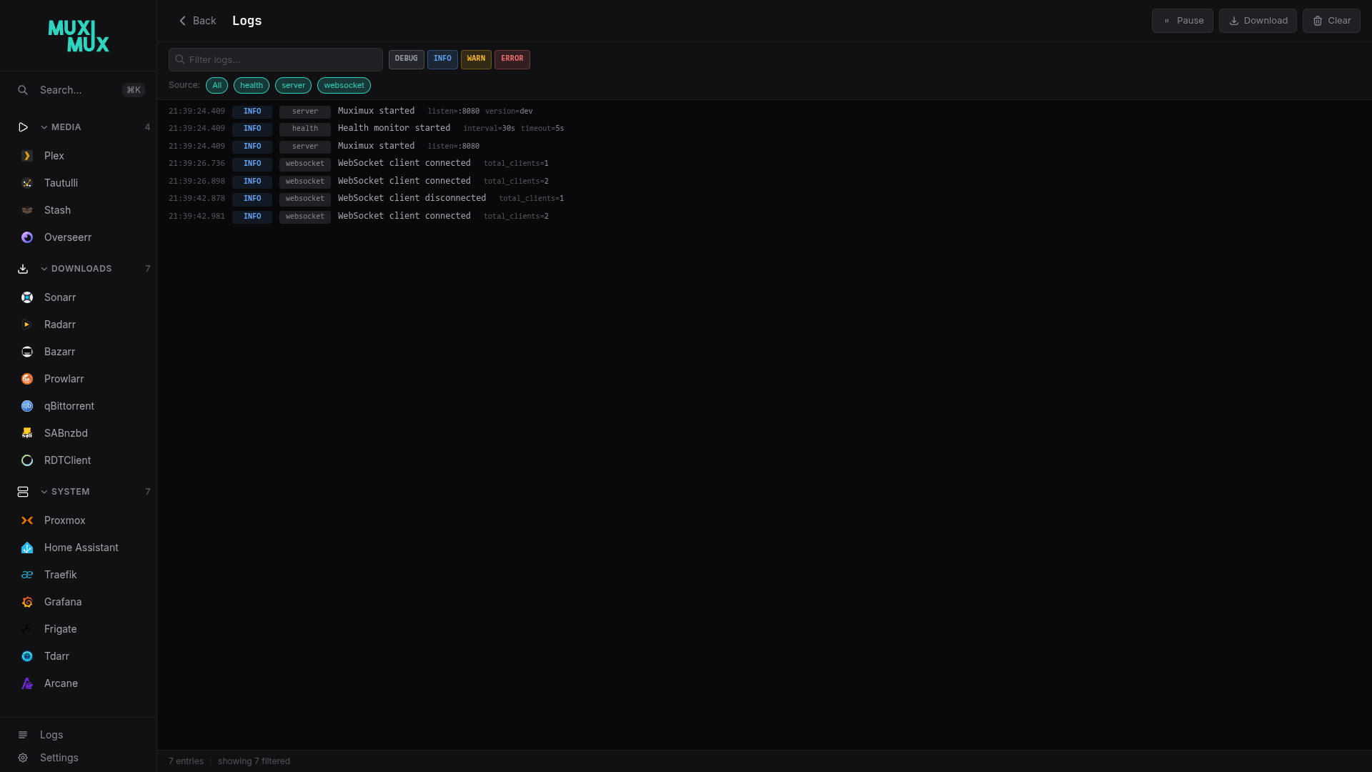 Real-time log viewer