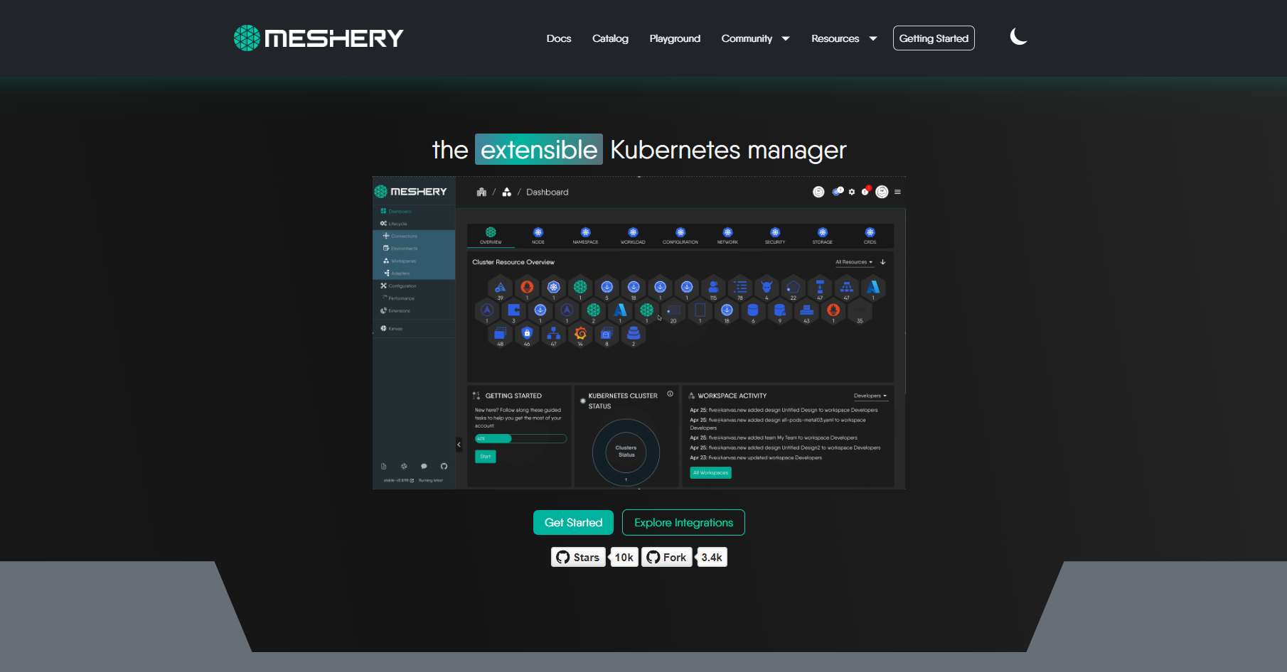 Meshery.io website screenshot