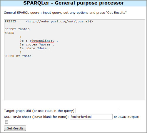 在 Joseki 上尝试查询的 SPARQLer 网页