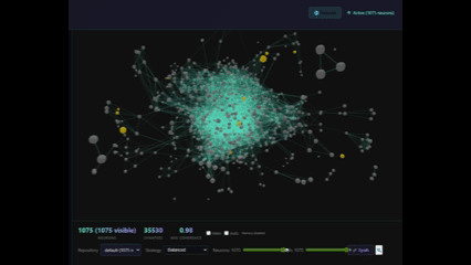 Eidolon MESH 3D connectome — neurons and synapses forming in semantic space