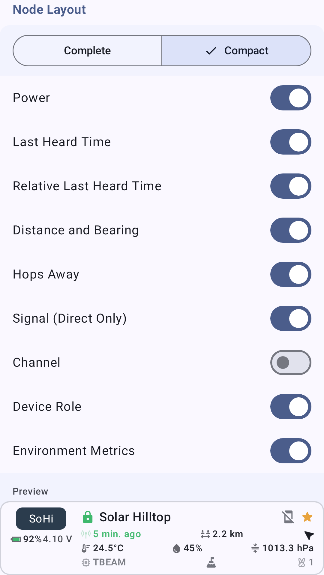 Settings Compact