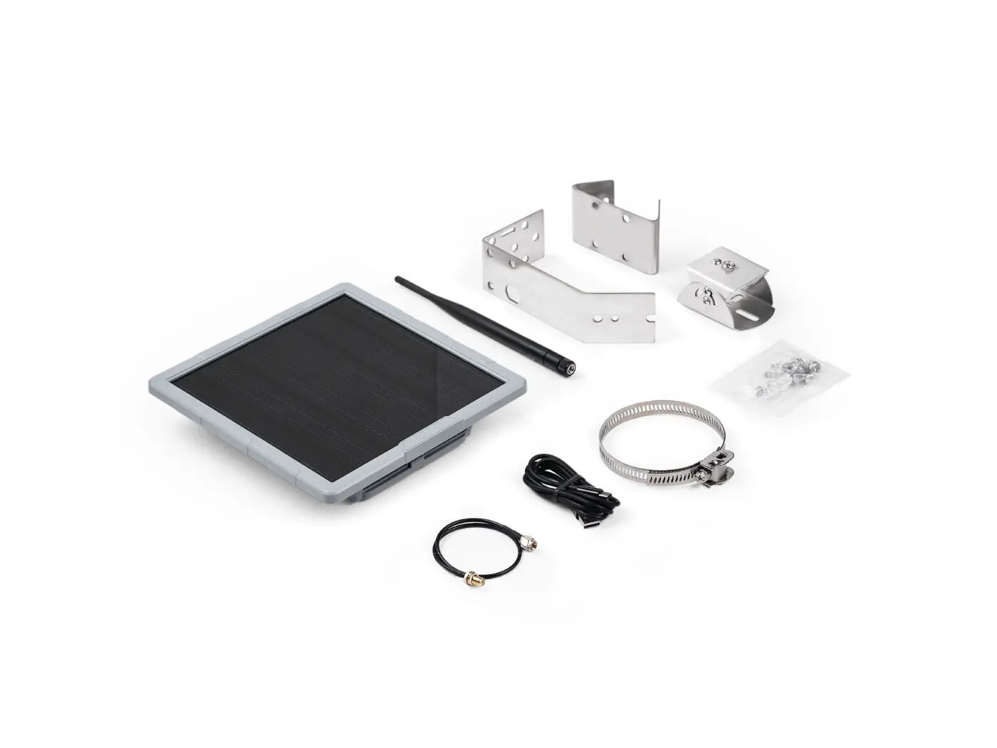 Seeed SenseCAP Solar Node avec panneau solaire intégré, antenne et kit de fixation sur mât