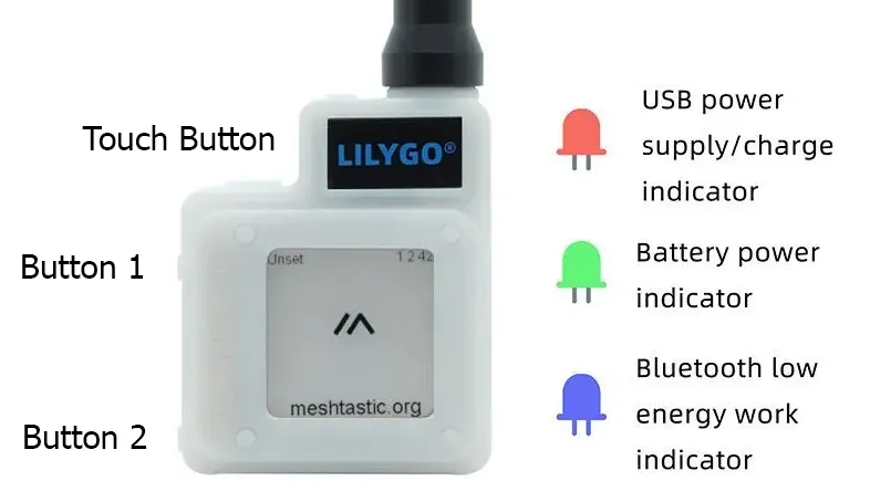 Boîtier LilyGo T-Echo avec écran e-paper, compatible MeshCore et Meshtastic