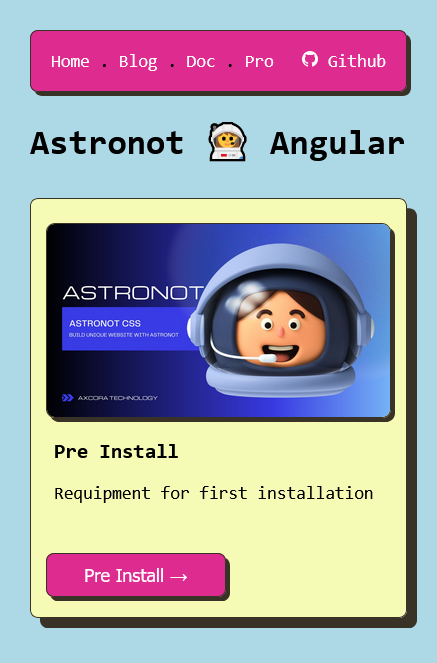 angular astronot website template free download