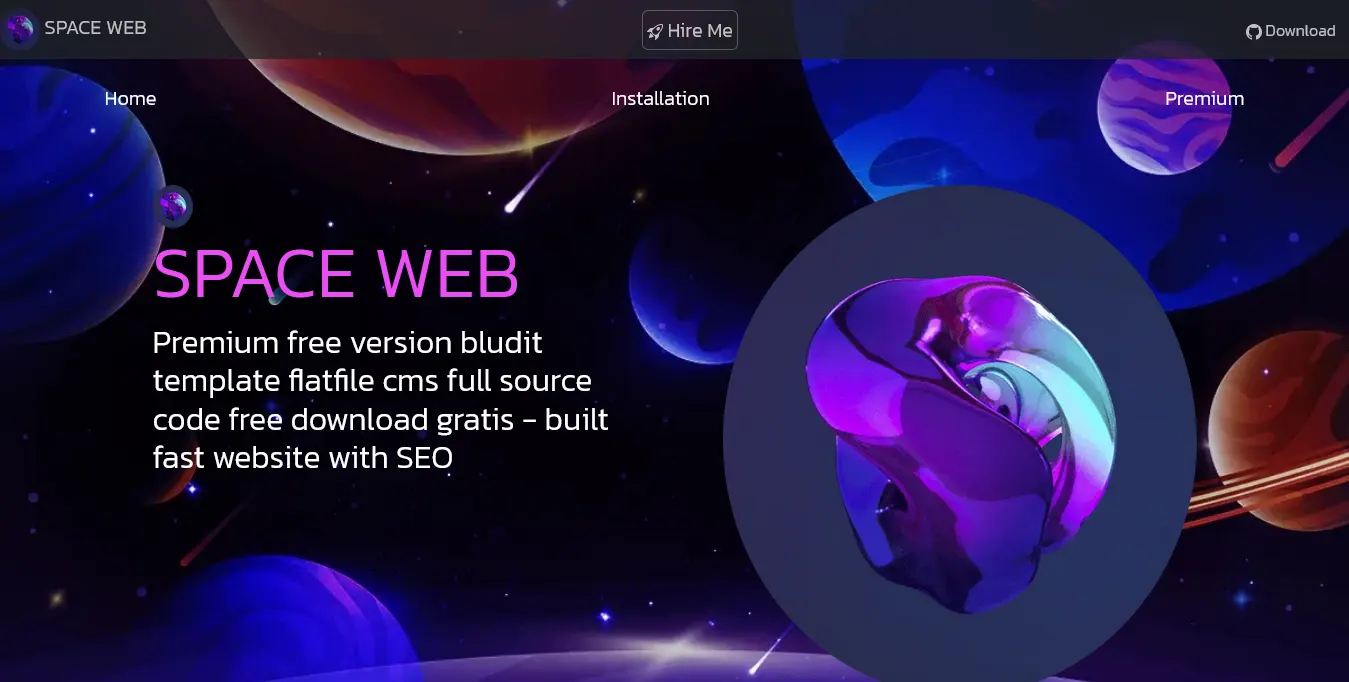 free download premium web bludit template gratis