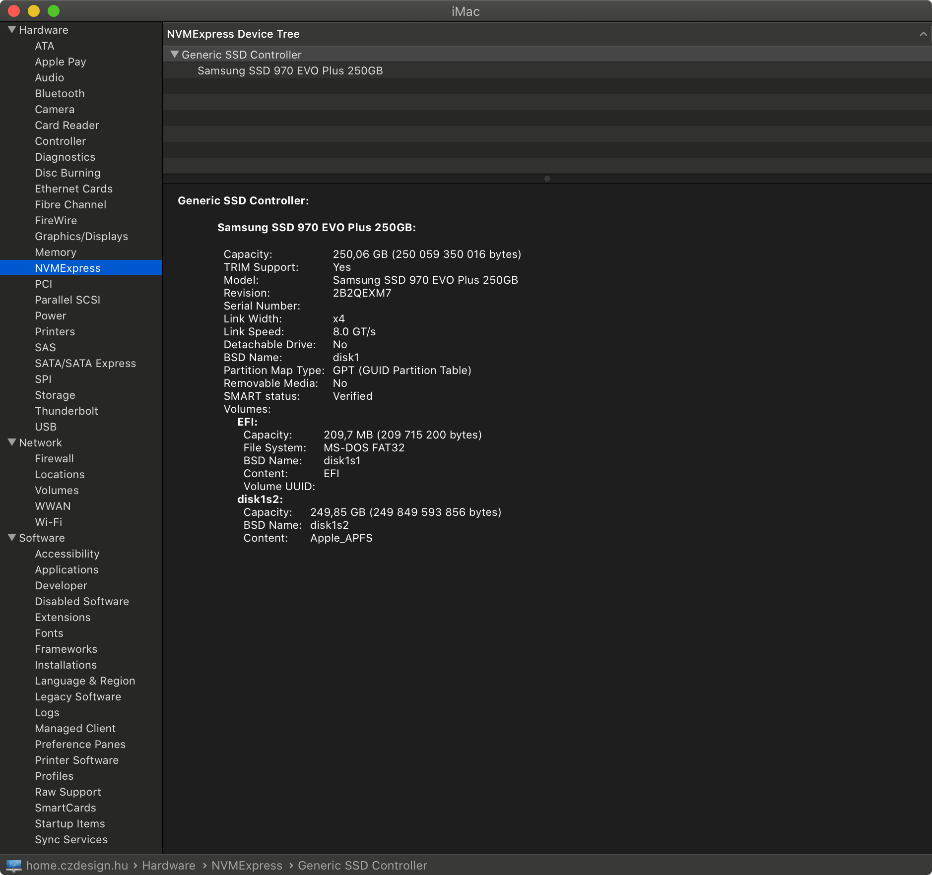 System Info NVMExpress