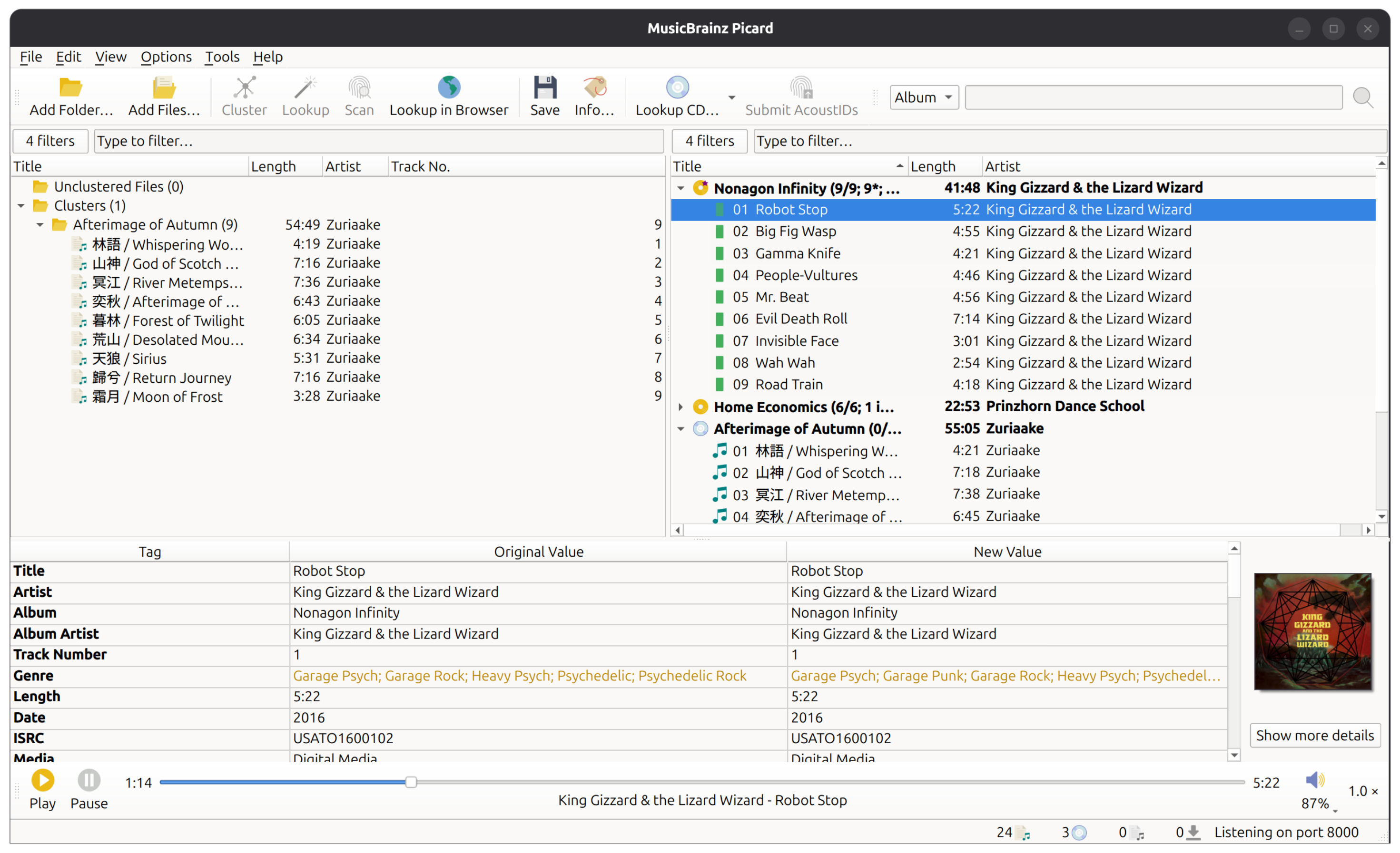 MusicBrainz Picard main window