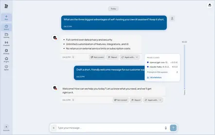 Chat with per-model cost tracking