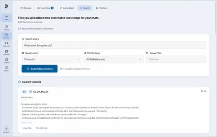 Semantic search across uploaded documents