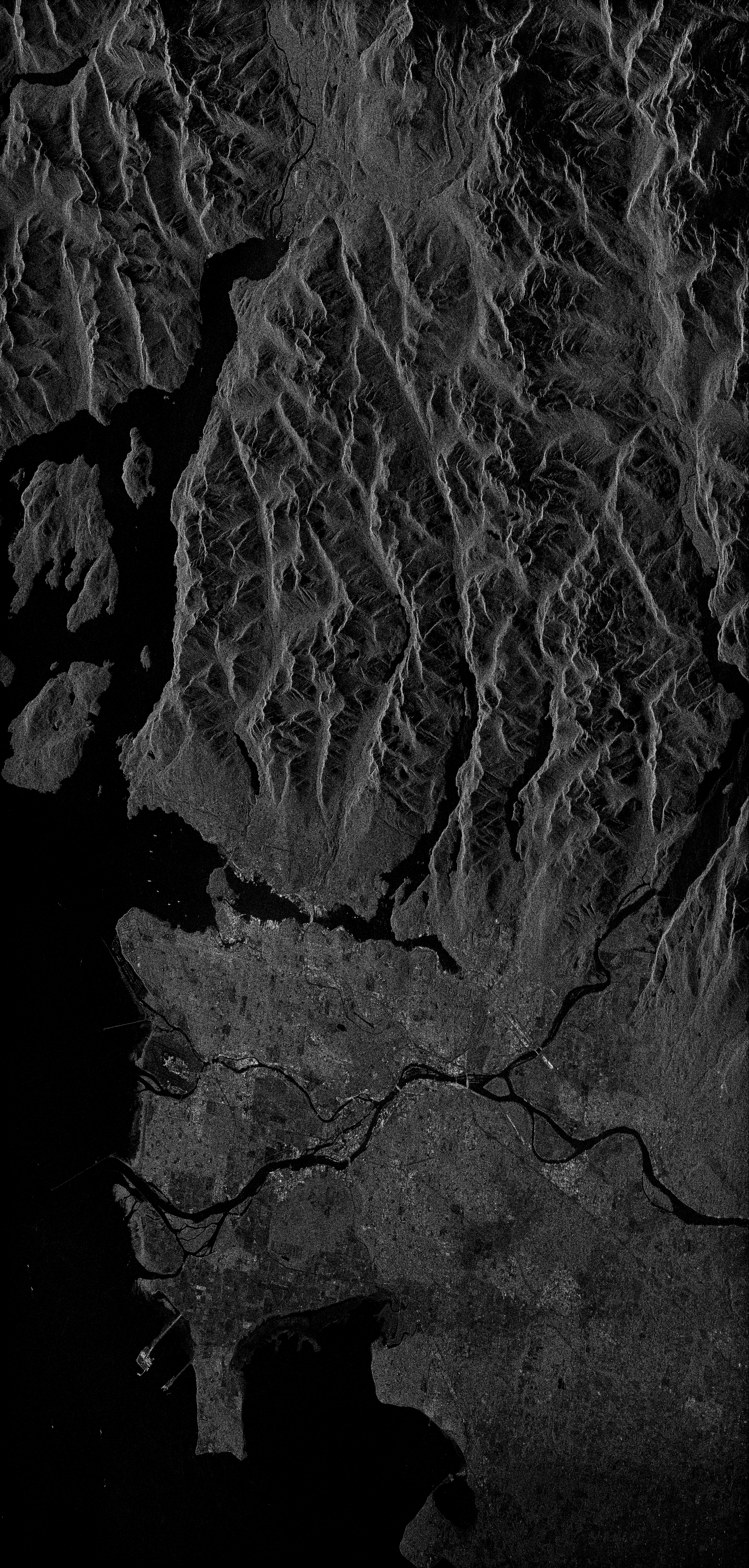 Multiple looks (4, 4) imaging result (with truncation parameters :math:`a=20, b=50`) of Chirp Scaling Algorithm.