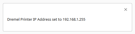 Success Setting IP Address