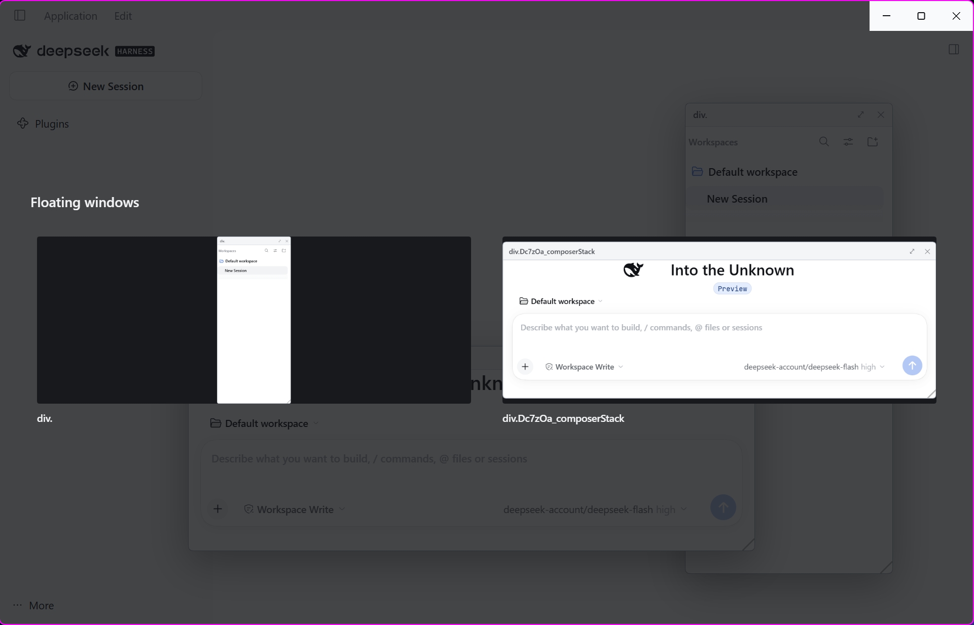 English light theme: window manager previews of two panels