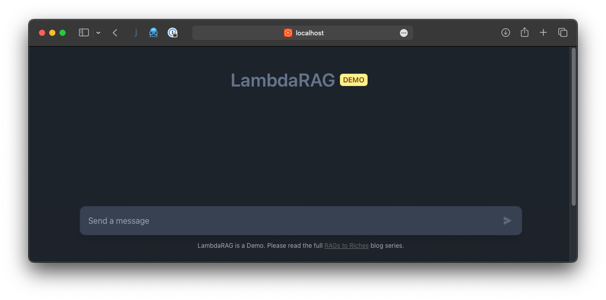 Screenshot of the LambdaRAG Demo application.