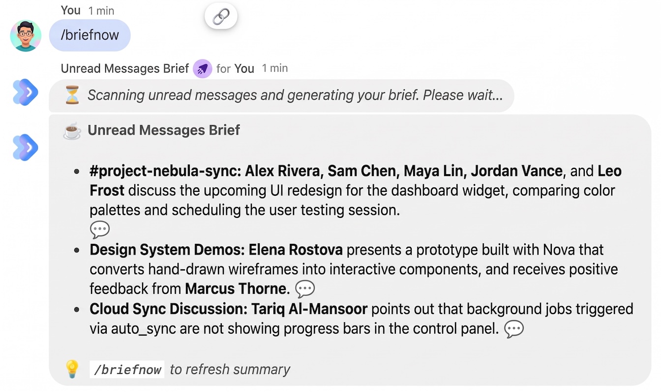 Unread Messages Brief in Google Chat
