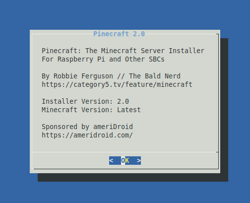 Screenshot of Pinecraft Installer 2.0