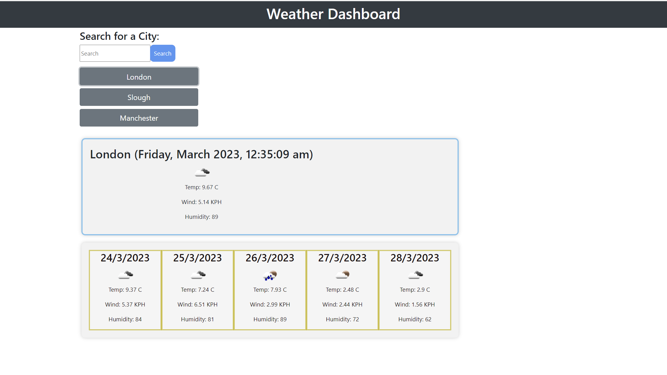 Weather Dashboard