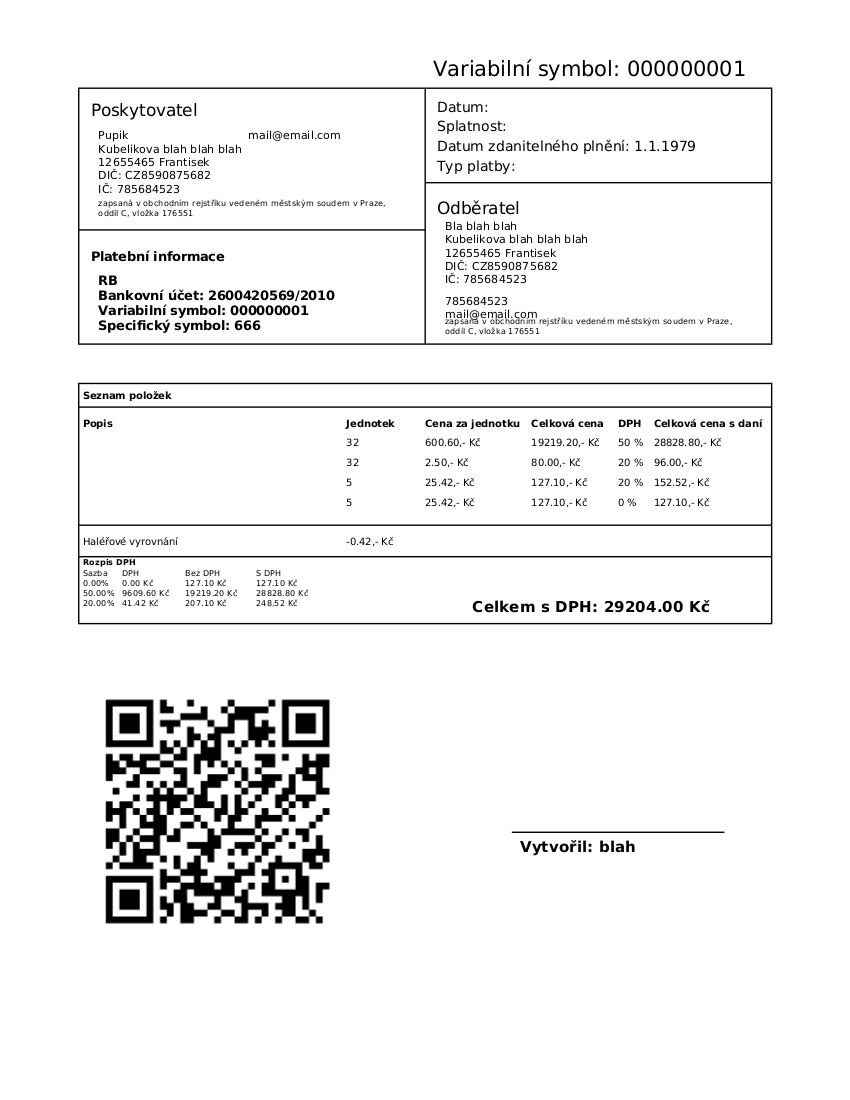 Example image of invoice