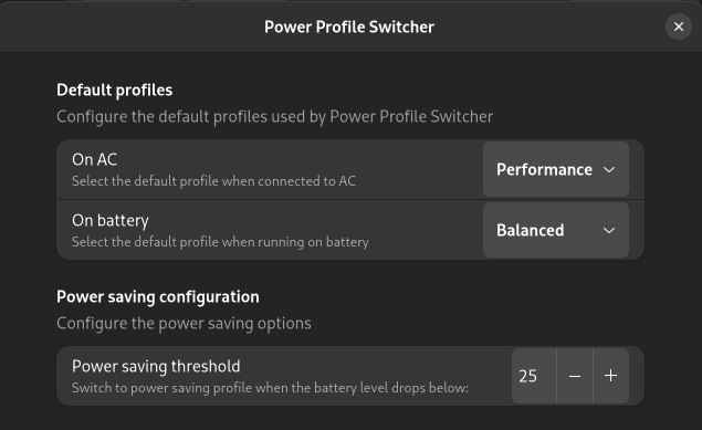 Settings window