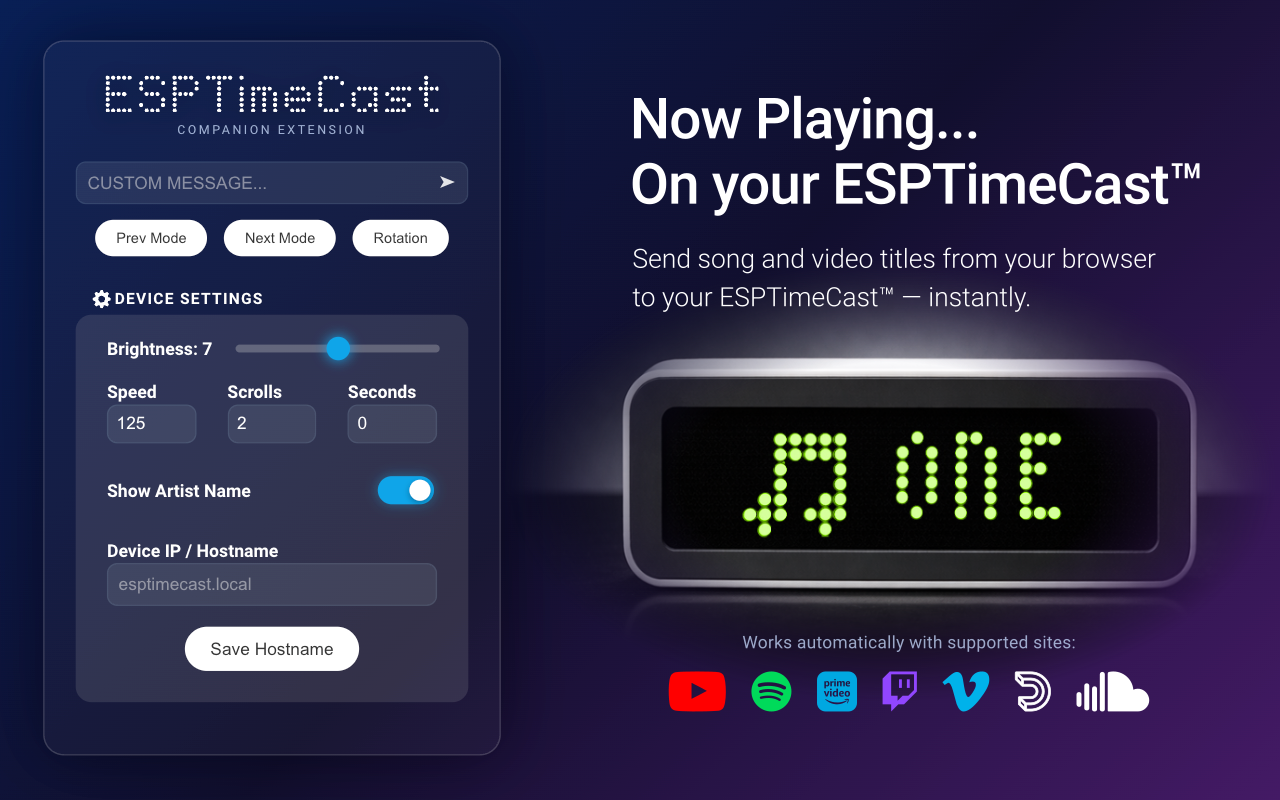 ESPTimeCast Companion Extension