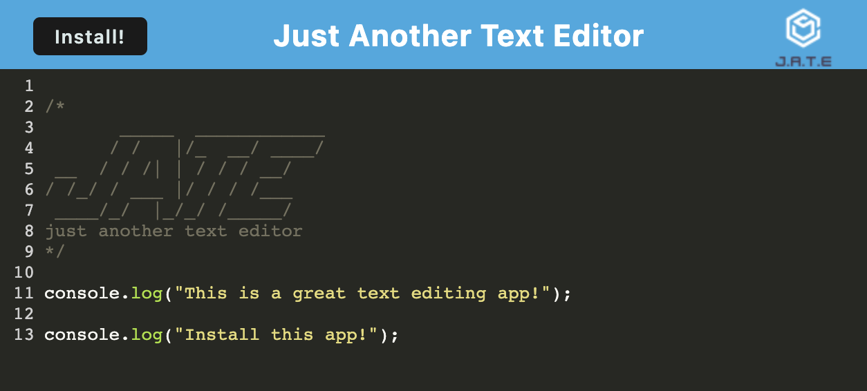 Just Another Text Editor sample code