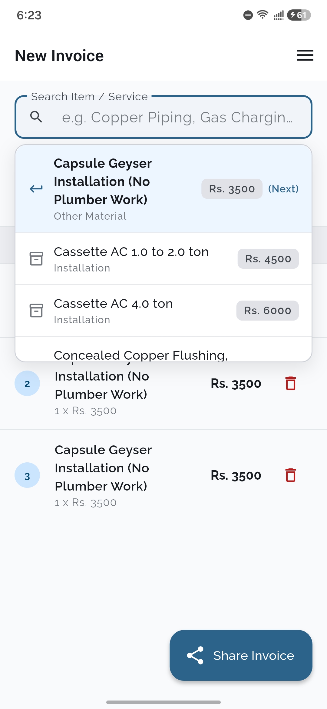 Cool Air Craft - Offline Invoicing App screenshot 6