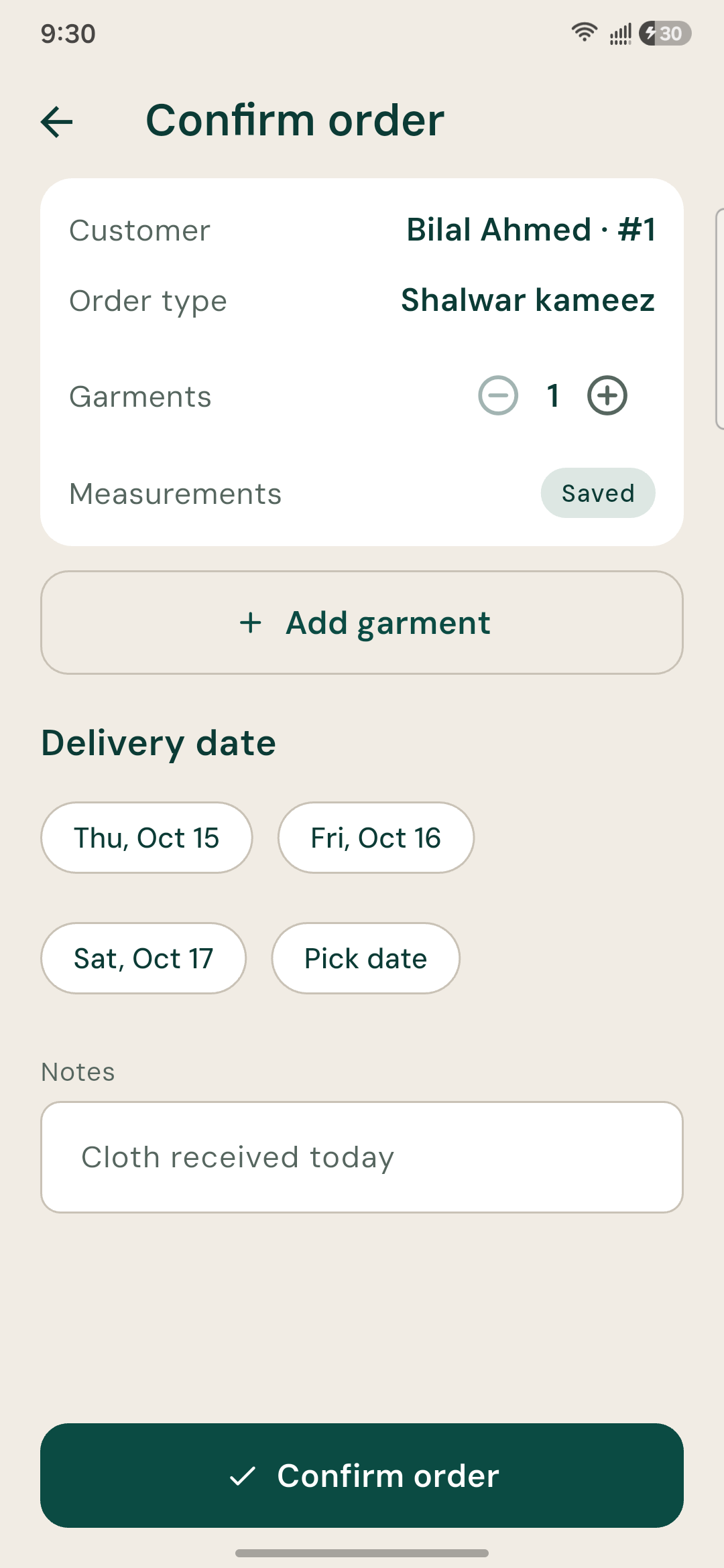 Darzi - Tailor's Register & Order Book screenshot 10