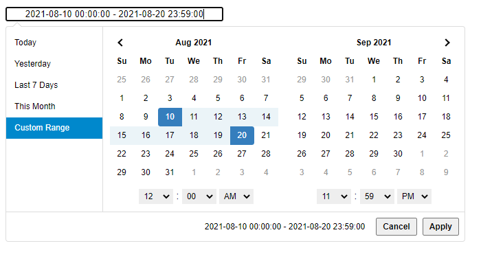 Data Time Range Picker