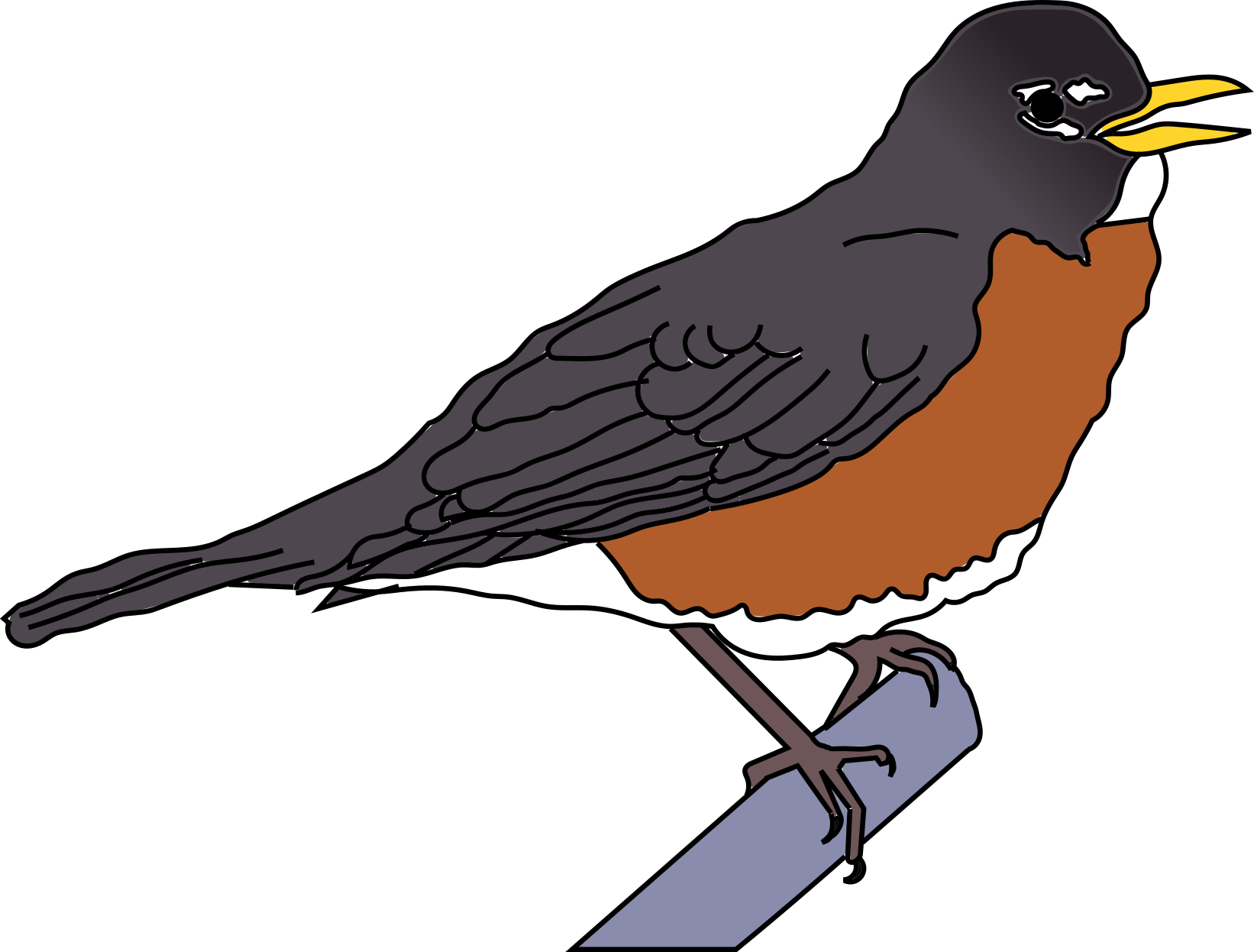 A drawing of a robin that Mason made.