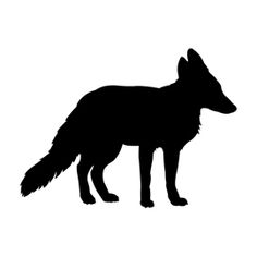 A silhouette of a red fox.