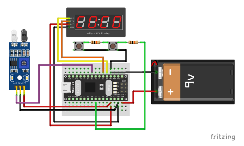 Fritzing assembly of the project