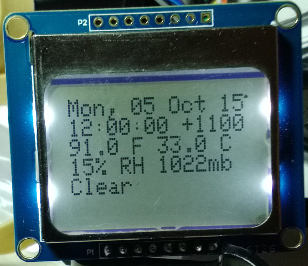 Weather on LCD screen