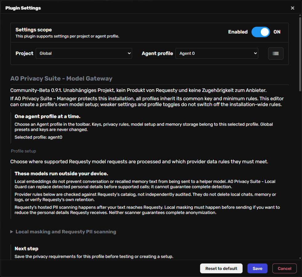 A0 Privacy Suite - Model Gateway screenshot 1