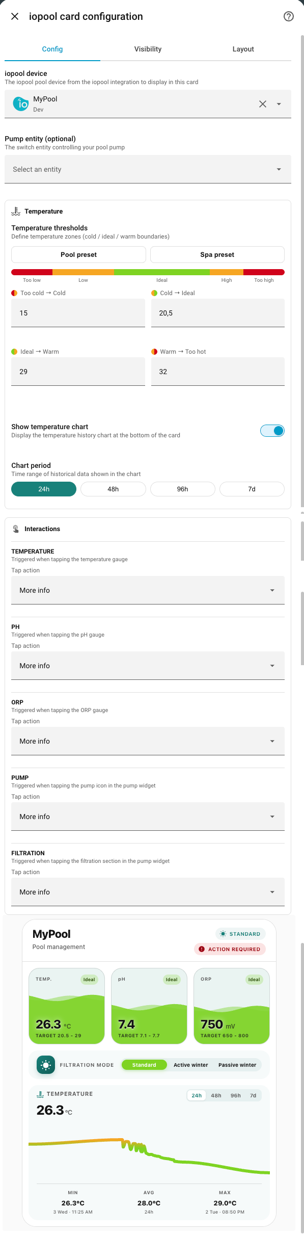 Device picker in the visual editor